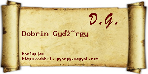 Dobrin György névjegykártya