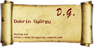 Dobrin György névjegykártya